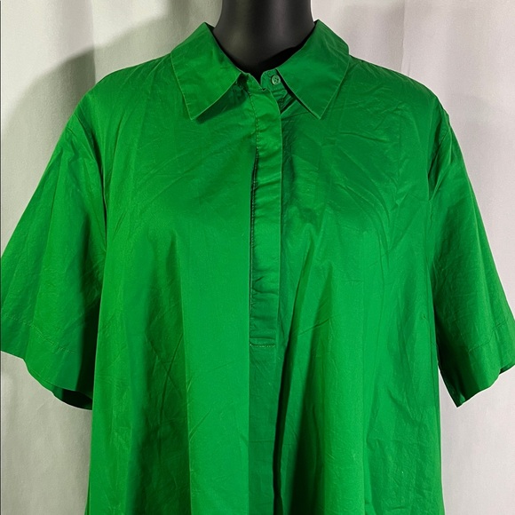 NWT Old Navy Beach Cruiser Green Short Sleeve Mini Swing Shirt Dress - Picture 6 of 16